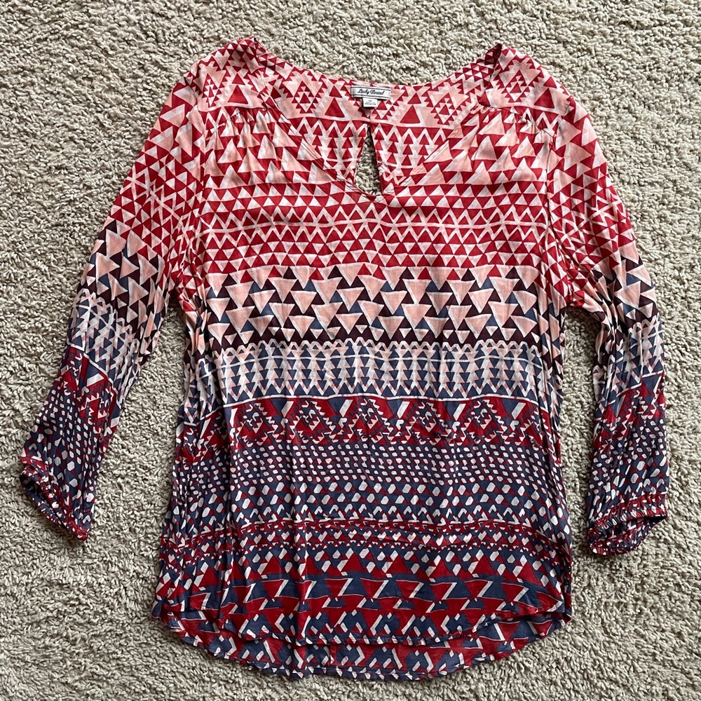 Lucky Brand Geometric Patterned Blouse